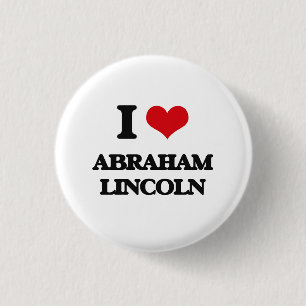 Bóton Redondo 2.54cm Eu amo Abraham Lincoln