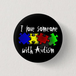 Bóton Redondo 2.54cm Eu amo alguém com Autism Button