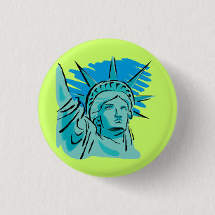 Bóton Redondo 2.54cm Eu amo América - estátua da liberdade New York E