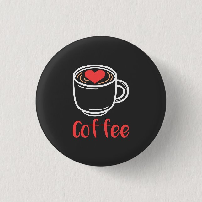 Bóton Redondo 2.54cm Eu Amo Café (Frente)