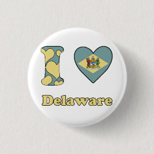 Bóton Redondo 2.54cm Eu amo Delaware