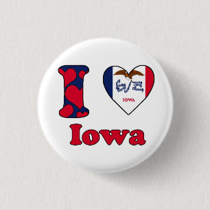 Bóton Redondo 2.54cm Eu amo Iowa