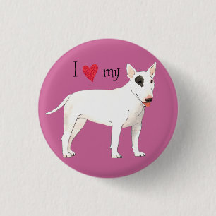 Bóton Redondo 2.54cm Eu amo meu Bull Terrier
