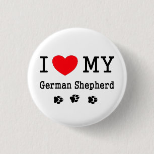 Bóton Redondo 2.54cm Eu amo meu german shepherd