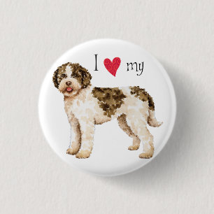 Bóton Redondo 2.54cm Eu amo meu Lagotto