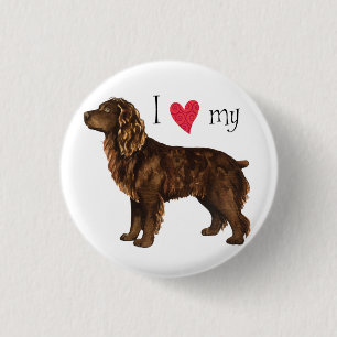 Bóton Redondo 2.54cm Eu amo meu Spaniel de Boykin