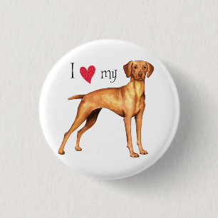 Bóton Redondo 2.54cm Eu amo meu Vizsla