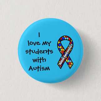 Bóton Redondo 2.54cm Eu amo meus estudantes com autismo
