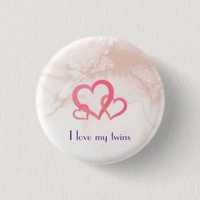 Bóton Redondo 2.54cm Eu amo meus gêmeos (Frente)