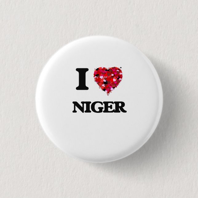 Bóton Redondo 2.54cm Eu amo Niger (Frente)
