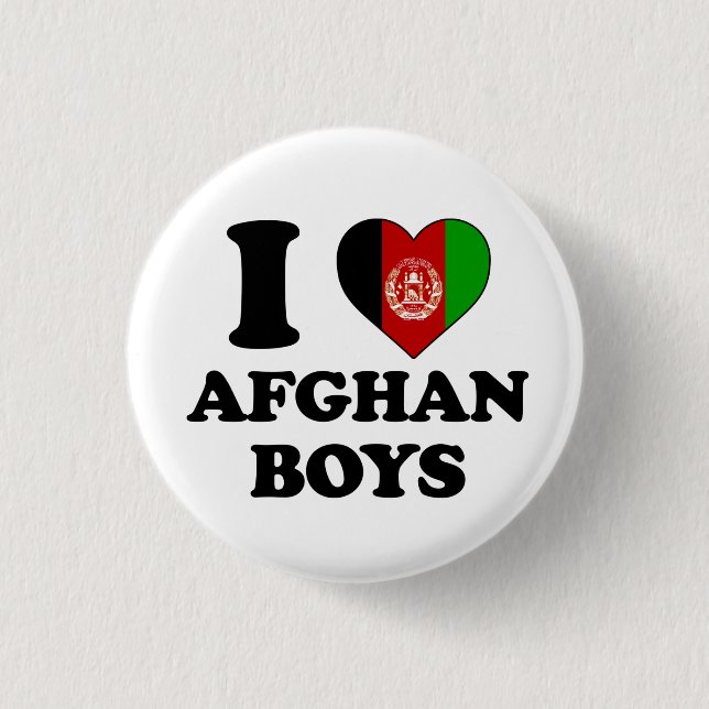 Bóton Redondo 2.54cm Eu amo o Afghan Boys (Frente)