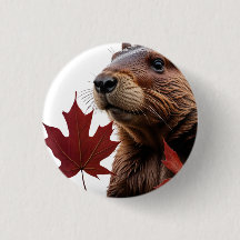 Eu amo o Canadá - castor canadense com folha