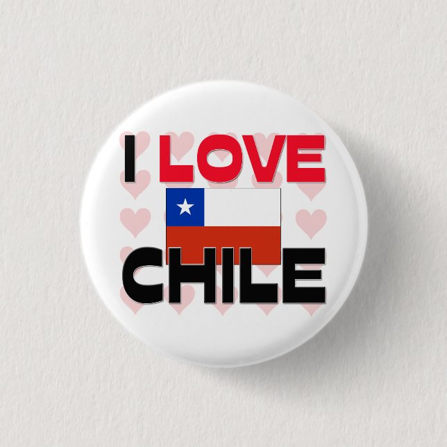 Bóton Redondo 2.54cm Eu amo o Chile (Frente)