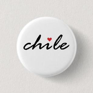 Bóton Redondo 2.54cm Eu amo o Chile