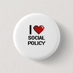 Bóton Redondo 2.54cm Eu amo o design de Digitas da política social