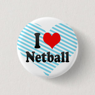 Bóton Redondo 2.54cm Eu amo o Netball