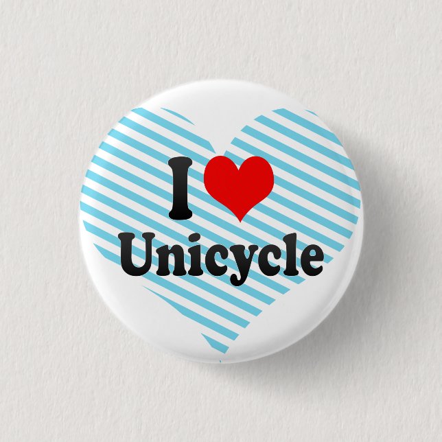 Bóton Redondo 2.54cm Eu amo o Unicycle (Frente)