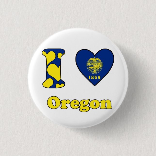 Bóton Redondo 2.54cm Eu amo Oregon (Frente)