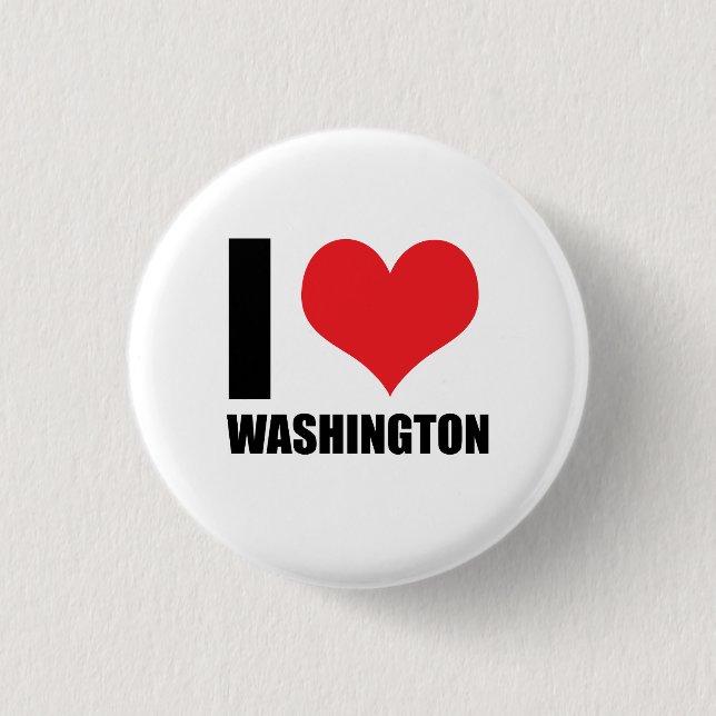 Bóton Redondo 2.54cm Eu amo Washington (Frente)
