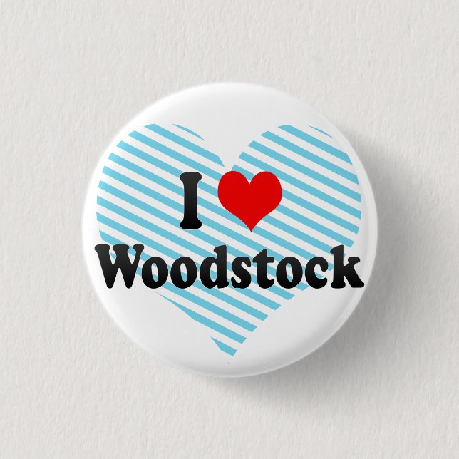 Bóton Redondo 2.54cm Eu amo Woodstock, Canadá (Frente)