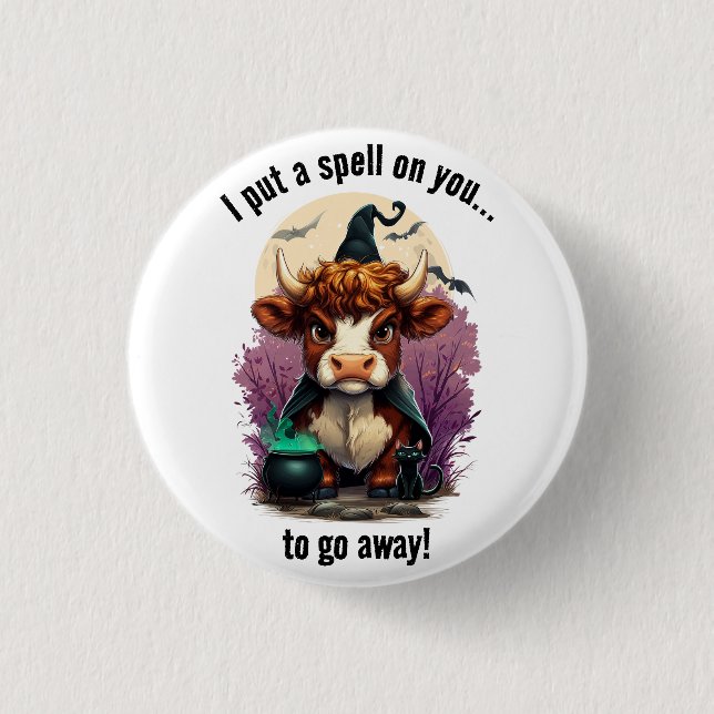 Bóton Redondo 2.54cm Eu Coloquei Uma Feitiçaria Em Você, Vovó Da Highla (Frente)