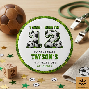 Bóton Redondo 2.54cm Eu Era 1 Agora Eu Sou 2 Futebol – Aniversário de 2