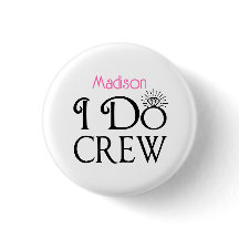 Eu Faço Tripulação Negra Rosa Monograma Casamento