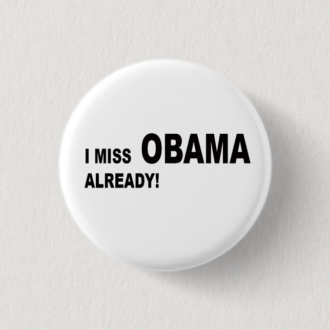 Bóton Redondo 2.54cm Eu falto Obama já! (Frente)