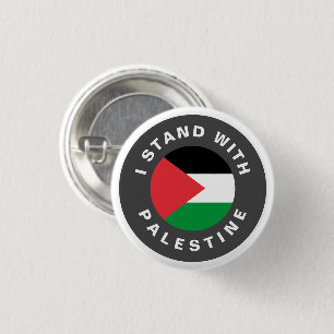 Bóton Redondo 2.54cm Eu fico com a bandeira de texto personalizada da P