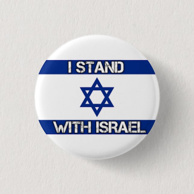 Bóton Redondo 2.54cm Eu fico com Israel (Frente)