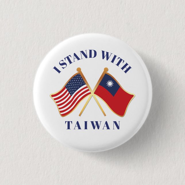 Bóton Redondo 2.54cm Eu fico com Taiwan (Frente)