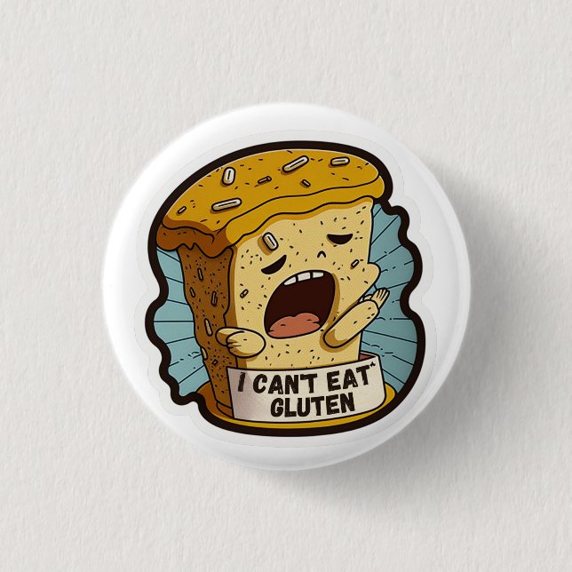 Bóton Redondo 2.54cm Eu não posso comer Gluten (Frente)