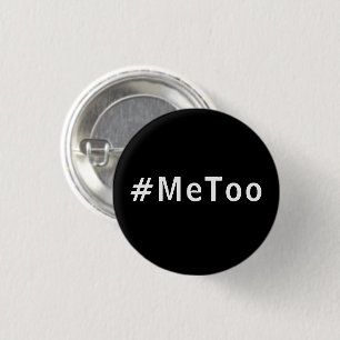 Bóton Redondo 2.54cm eu também, #metoo, botão preto de orgulho branco
