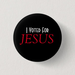 Bóton Redondo 2.54cm Eu votei em JESUS Cristão