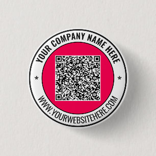 Bóton Redondo 2.54cm Exemplo de Botão de QR Code Promocional Personaliz