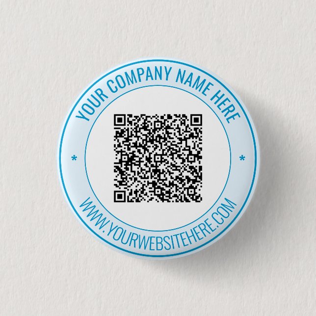 Bóton Redondo 2.54cm Exemplo de Botão Promocional com QR Code e Texto P (Frente)
