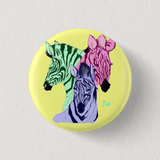 Bóton Redondo 2.54cm Eyesore da zebra (Frente)