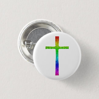 Bóton Redondo 2.54cm Faith Cross Rainbow