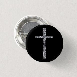 Bóton Redondo 2.54cm Faith Cross Silver