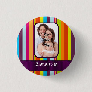 Bóton Redondo 2.54cm Faixa de doces multicolorida