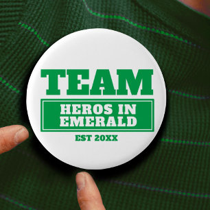 Bóton Redondo 2.54cm Família da equipe ou botão personalizado verde d