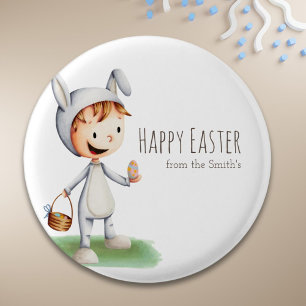 Bóton Redondo 2.54cm Família de Felzs pascoa Egg Hunt Boy Personalizada