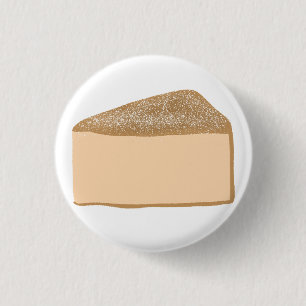Bóton Redondo 2.54cm Fatia de Cheesecake Soufflé Japonês Fofa