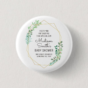 Bóton Redondo 2.54cm Favorito do Partido Chá de fraldas Geométrico e 