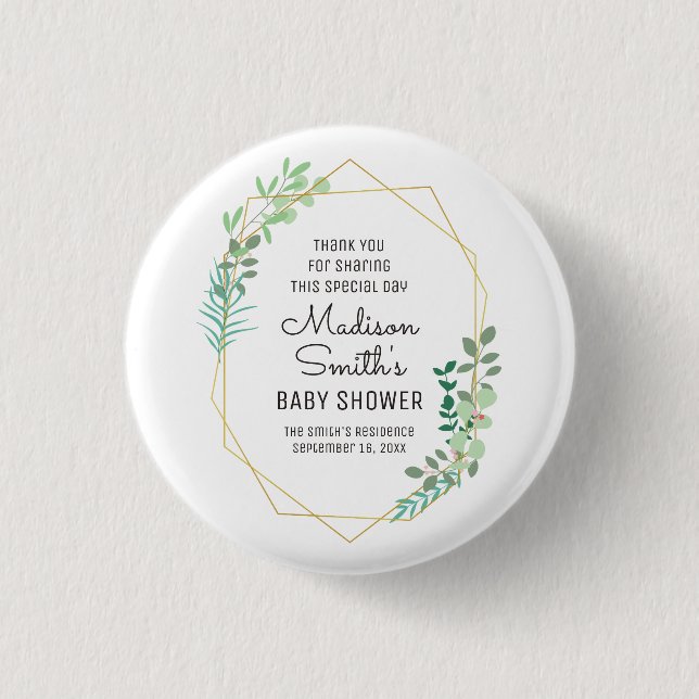 Bóton Redondo 2.54cm Favorito do Partido Chá de fraldas Geométrico e Gr (Frente)