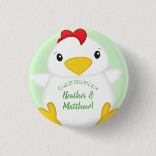 Bóton Redondo 2.54cm Fazenda de Chá de fraldas de frango