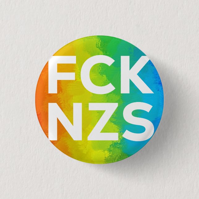 Bóton Redondo 2.54cm FCK NZS Cutout Regenbogen weiß (Frente)