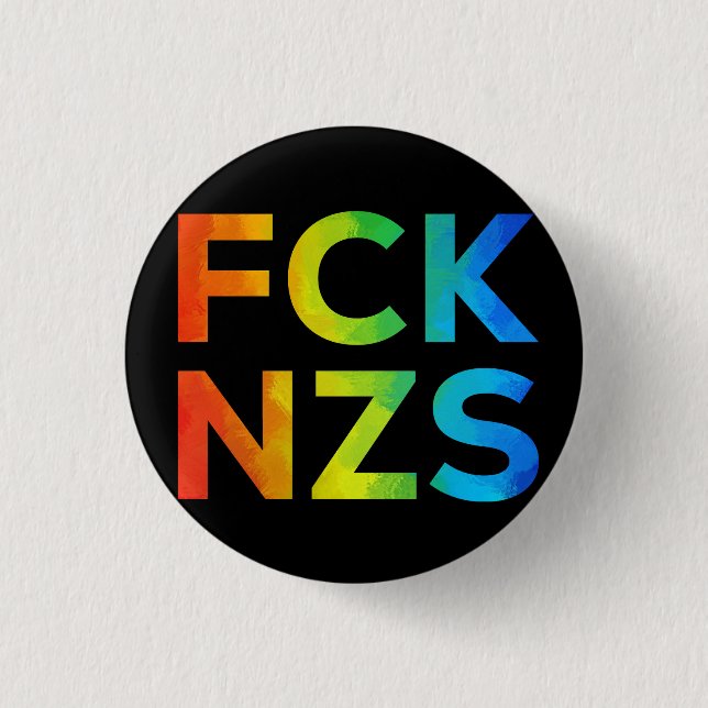 Bóton Redondo 2.54cm FCK NZS Regenbogen auf schwarz (Frente)