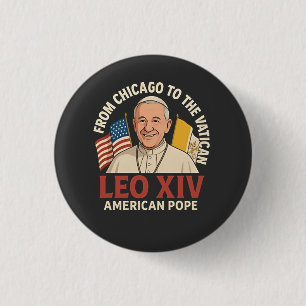 Bóton Redondo 2.54cm Fé Cristã da Igreja Católica do Papa Leão American