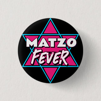 Bóton Redondo 2.54cm Febre de Matzo Azul Rosa Estrela do Disco dos Anos